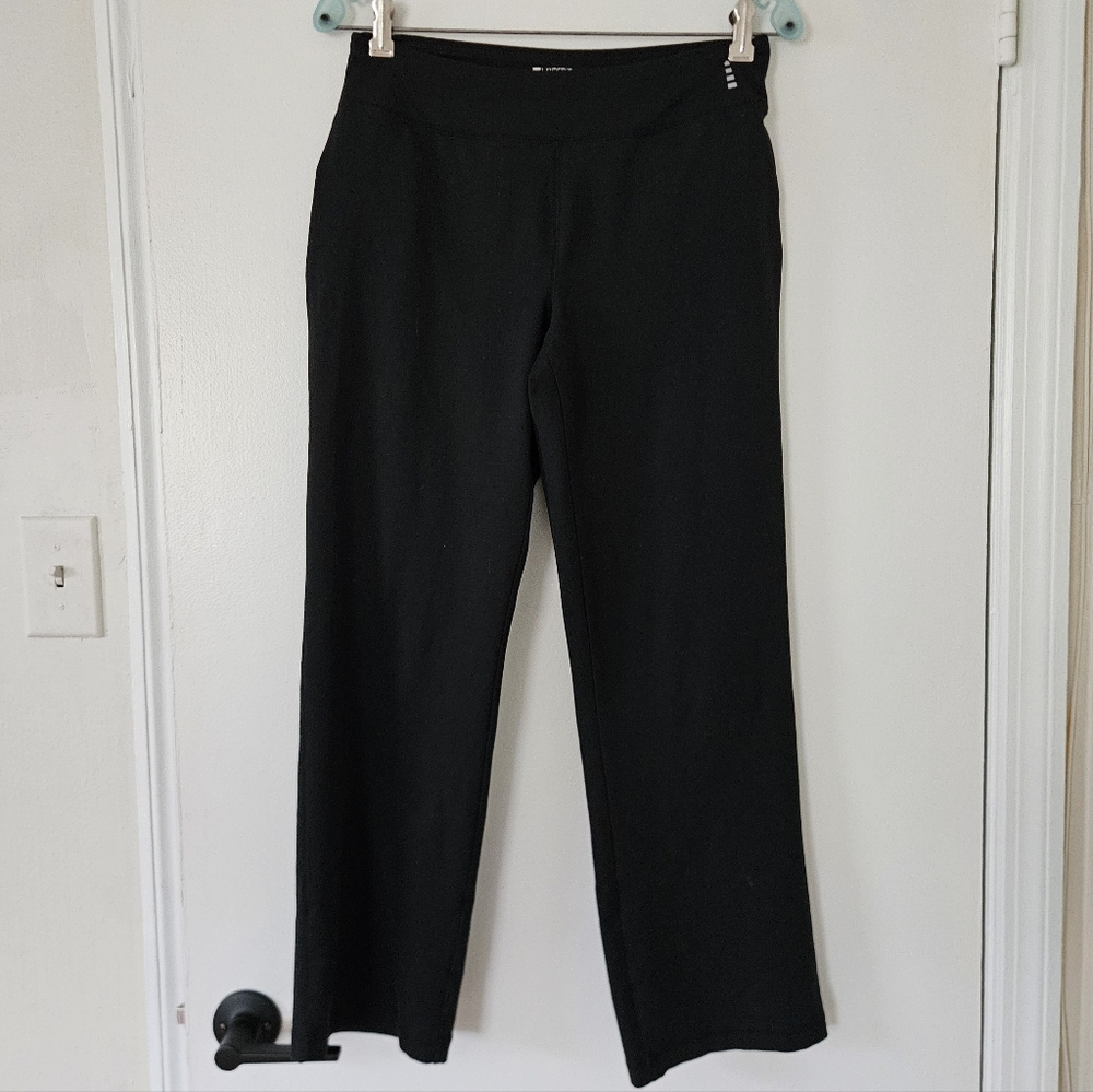 Lands End Sport Womens Pants S Pull On Straight Leg Black Leggings Athletic